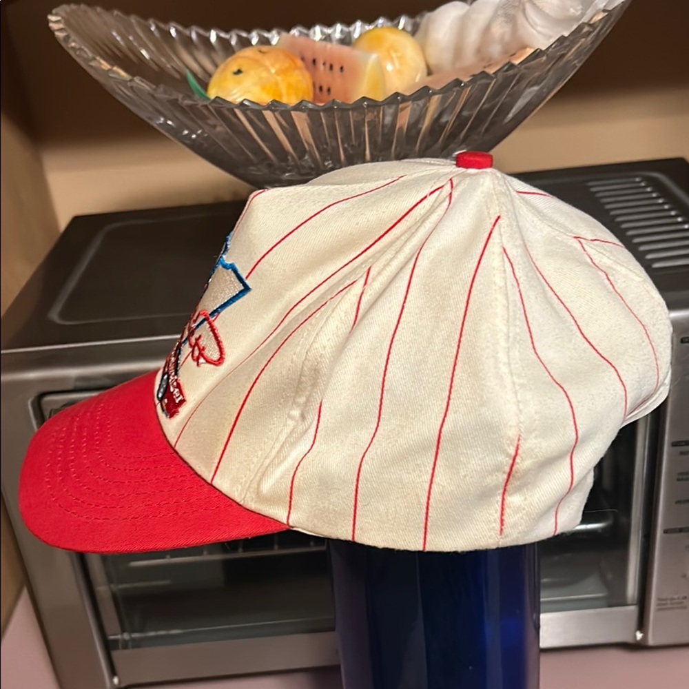 Bill Elliott 11 Budweiser Cap White red pin stripes Red Brim and Embroidered Car - Picture 5 of 12